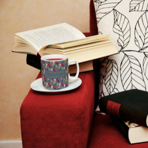 Abstraktes Dreieckmuster Name grau Zweifarbige Tasse