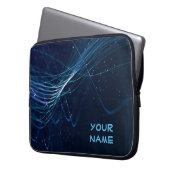 Abstraktes Dunkelblau mit benutzerdefinierbarem Na Laptopschutzhülle (Vorderseite Links)