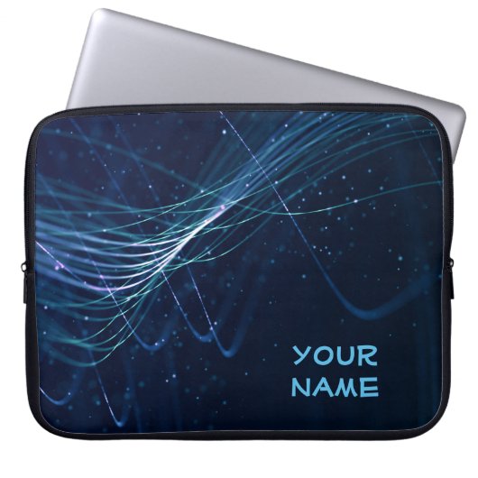 Abstraktes Dunkelblau mit benutzerdefinierbarem Na Laptopschutzhülle (Vorderseite)