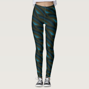Abstraktes dunkelblaues Wellenmuster #2 Leggings