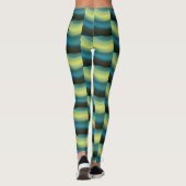 Abstraktes dunkelblaues Wellenmuster Leggings (Rückseite)