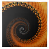 Abstraktes dunkelgoldfarbenes Fraktal Fliese (Vorderseite)