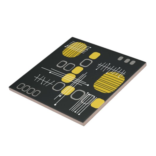 Abstraktes Dunkelklee Fliese (Seite)