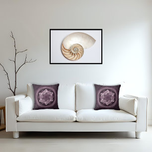 Abstraktes dunkles Lila Fraktal Kissen