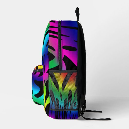 Abstraktes Dunkles Regenbogenmuster Bedruckter Rucksack (Rechts)