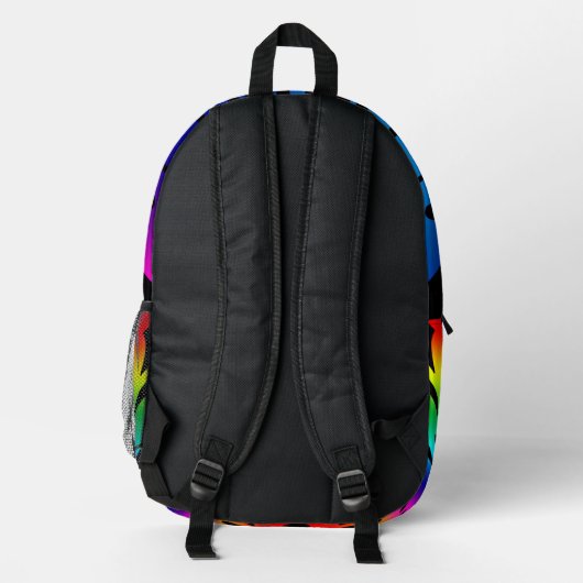 Abstraktes Dunkles Regenbogenmuster Bedruckter Rucksack (Rückseite)