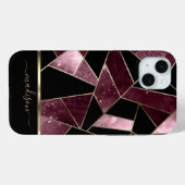 Abstraktes dunkles Rosa, Schwarz und Gold-Design Case-Mate iPhone Hülle (Rückseite (Horizontal))