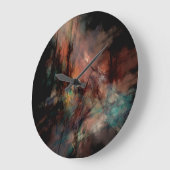 Abstraktes dunkles Schwarz-und Blau-Muster Große Wanduhr (Winkel)