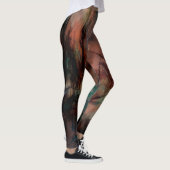 Abstraktes dunkles Schwarz-und Blau-Muster Leggings (Rechts)