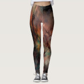 Abstraktes dunkles Schwarz-und Blau-Muster Leggings (Vorderseite)