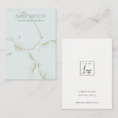 ABSTRAKTES EARRING-DISPLAY-LOGO VON WASSER AQUA BL VISITENKARTE (Vorne/Hinten)