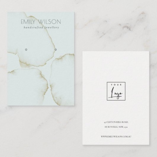 ABSTRAKTES EARRING-DISPLAY-LOGO VON WASSER AQUA BL VISITENKARTE (Vorne/Hinten)