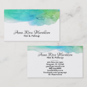 *~* Abstraktes, einfaches Wasserfarben Aqua Blue Visitenkarte (Vorne/Hinten)