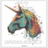 Abstraktes Einhorn Aufkleber (Blatt)