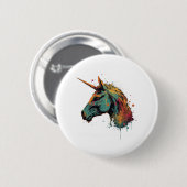 Abstraktes Einhorn Button (Vorne & Hinten)