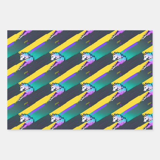 Abstraktes Einhorn-Geschenk-Wrap - Einzigartiges K Geschenkpapier Set (Vorderseite 3)