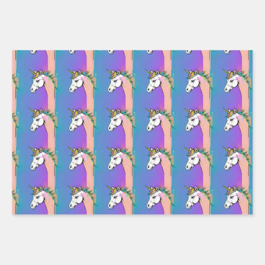 Abstraktes Einhorn-Geschenk-Wrap - Einzigartiges K Geschenkpapier Set (Vorderseite)
