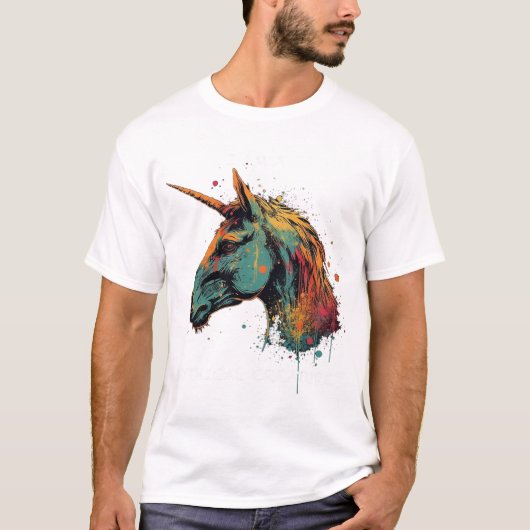 Abstraktes Einhorn T-Shirt (Vorderseite)