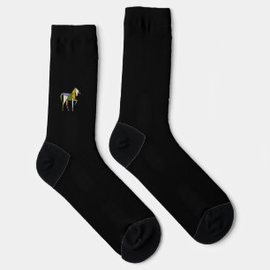 Abstraktes Einhorn-Tangramm-Tier im Mid-Century-Mo Socken