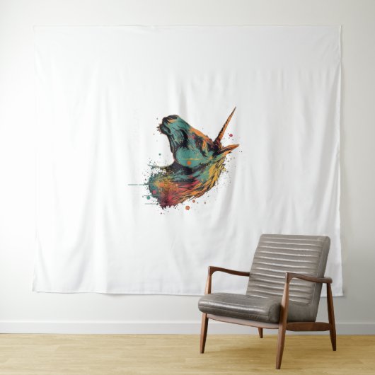 Abstraktes Einhorn Wandteppich (Beispiel (Horizontal))