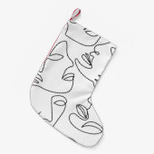 Abstraktes, einzeiliges Gesichtsmuster Kleiner Weihnachtsstrumpf (Vorderansicht (hängend))