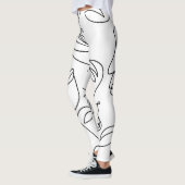 Abstraktes, einzeiliges Gesichtsmuster Leggings (Links)