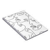 Abstraktes, einzeiliges Gesichtsmuster Notizblock (Rechte Seite)