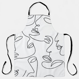 Abstraktes, einzeiliges Gesichtsmuster Schürze