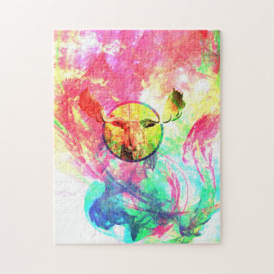 Abstraktes Elch-Foto-Puzzle Puzzle