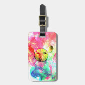 Abstraktes Elch Gepäckanhänger mit Ledergurt (Vorderseite vertikal)