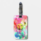 Abstraktes Elch Gepäckanhänger mit Ledergurt (Rückseite vertikal)