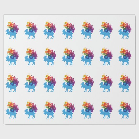 Abstraktes Elch-Wrapper Geschenkpapier (Flach)