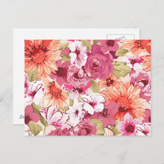 Abstraktes elegantes Blumendesign Postkarte (Vorne/Hinten)