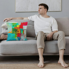 Abstraktes elegantes, buntes Malmuster Kissen