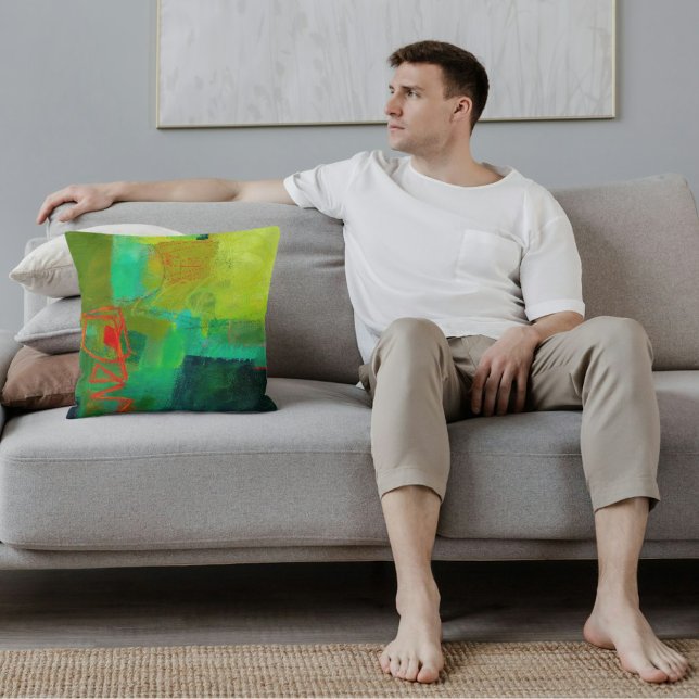 Abstraktes elegantes, buntes Malmuster Kissen (Von Creator hochgeladen)