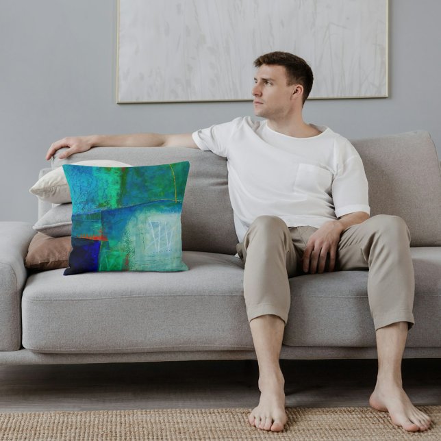 Abstraktes elegantes, buntes Malmuster Kissen (Von Creator hochgeladen)