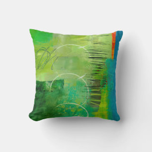Abstraktes elegantes, buntes Malmuster Kissen