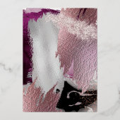 Abstraktes elegantes Gold Cassis Plum Pinselstrich Folieneinladung (Rückseite)