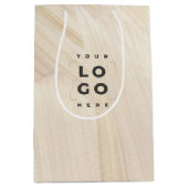 Abstraktes, elegantes, neutrales Logo Mittlere Geschenktüte (Vorderseite)