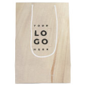 Abstraktes, elegantes, neutrales Logo Mittlere Geschenktüte (Rückseite)