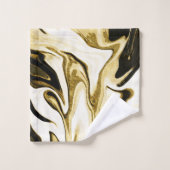 Abstraktes elegantes Retro-Digitalflüssiges Marmor Badhandtuch Set (Waschlappen)