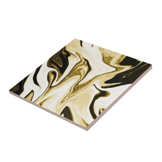 Abstraktes elegantes Retro-Digitalflüssiges Marmor Fliese (Seite)