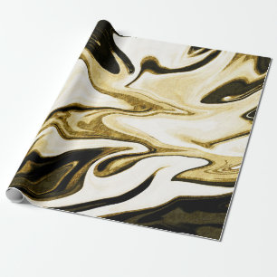 Abstraktes elegantes Retro-Digitalflüssiges Marmor Geschenkpapier