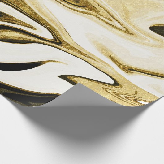 Abstraktes elegantes Retro-Digitalflüssiges Marmor Geschenkpapier (Ecke)