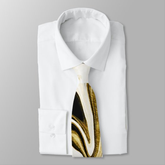 Abstraktes elegantes Retro-Digitalflüssiges Marmor Krawatte (Gebunden)