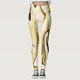 Abstraktes elegantes Retro-Digitalflüssiges Marmor Leggings