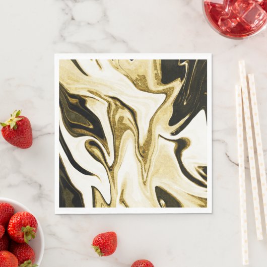 Abstraktes elegantes Retro-Digitalflüssiges Marmor Serviette (Beispiel)