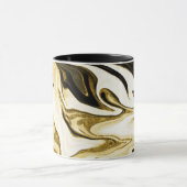 Abstraktes elegantes Retro-Digitalflüssiges Marmor Tasse (Zentrum)