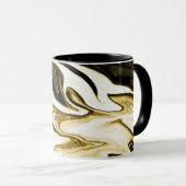Abstraktes elegantes Retro-Digitalflüssiges Marmor Tasse (VorderseiteRechts)