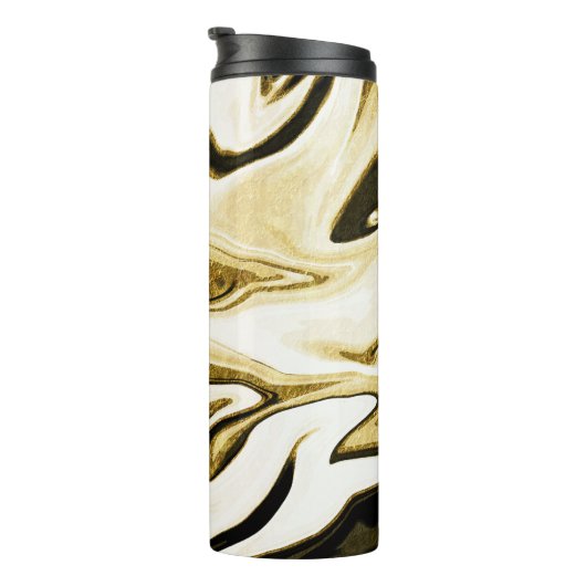 Abstraktes elegantes Retro-Digitalflüssiges Marmor Thermosbecher (Nach rechts gedreht)